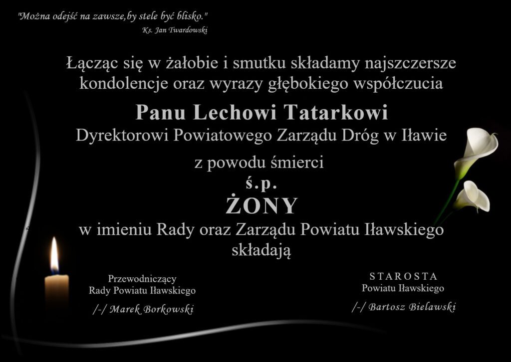 kondolecje. Tatarek