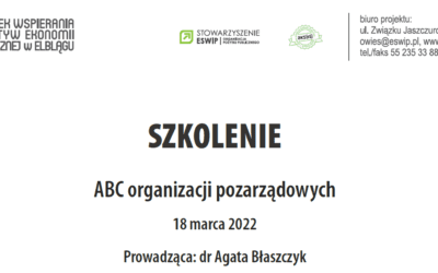 „ABC organizacji pozarządowych” – bezpłatne szkolenie online