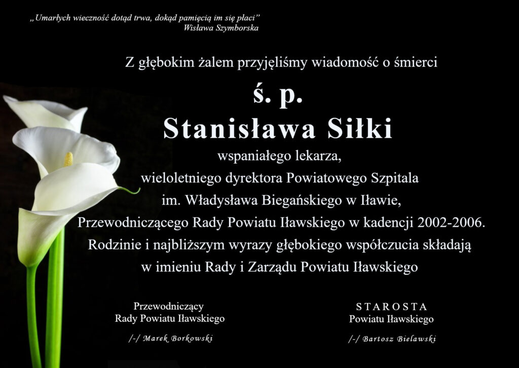 Kondolencje Stanisław Siłka