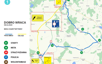 Utrudnienia w ruchu na trasie Kisielice – Susz, w związku z Biegiem DOBRO WRACA [8.12.2024 r.]